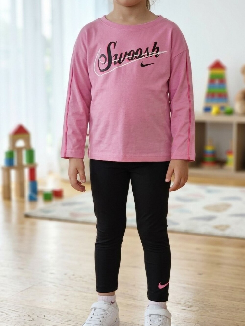 Nike Pink Top and Black Bottom Set